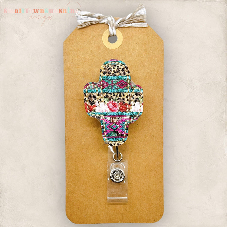 New Mexico Stripes Cactus Badge Topper