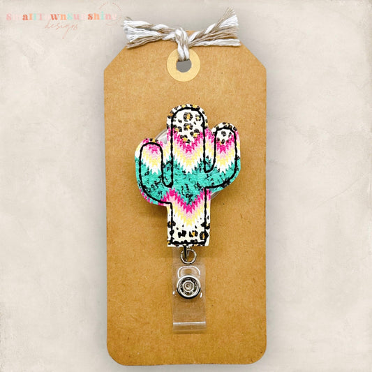 Texas Serape Cactus Badge Topper