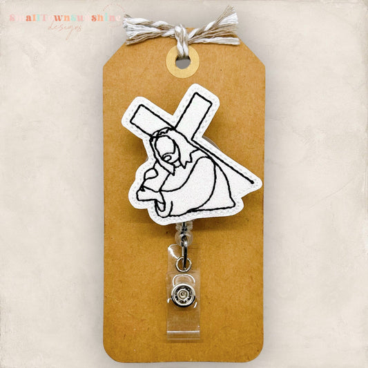 Jesus Carrying Cross Badge Topper