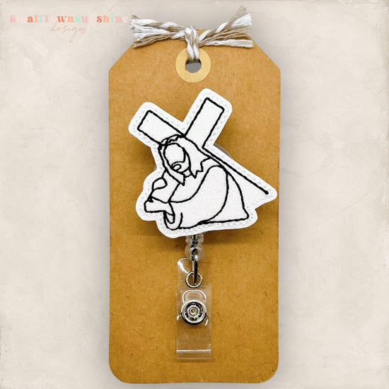Jesus Carrying Cross Badge Topper