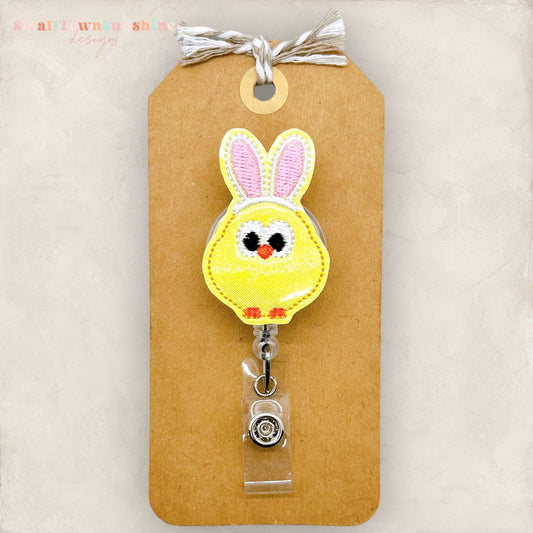 Chick with Bunny Ears Badge Topper