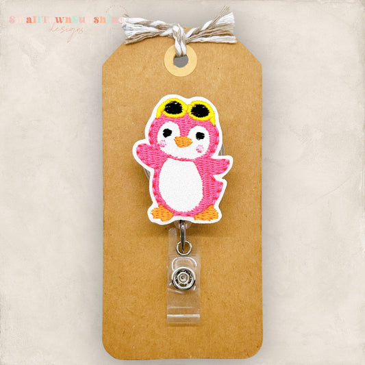 Pink Penguin Badge Topper