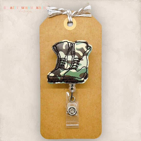 Camo Combat Boots Badge Topper