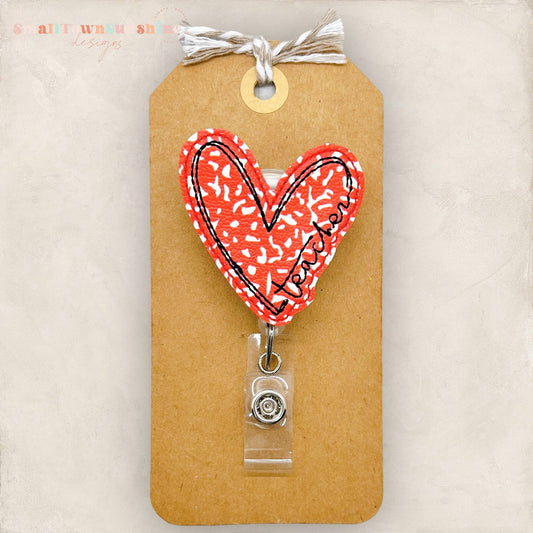Teacher Sketch Heart Badge Topper