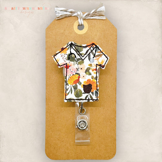 Floral Medical Scrub Top