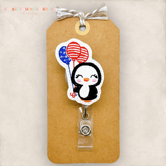 Patriotic Penguin Badge Topper
