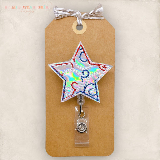 Patriotic Swirl Star Badge Topper