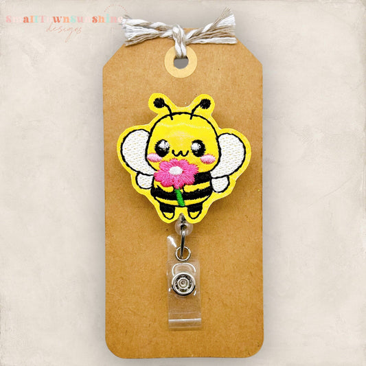 Bee with Flower Badge Topper