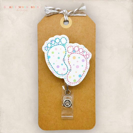 Pastel Baby Feet Badge Topper