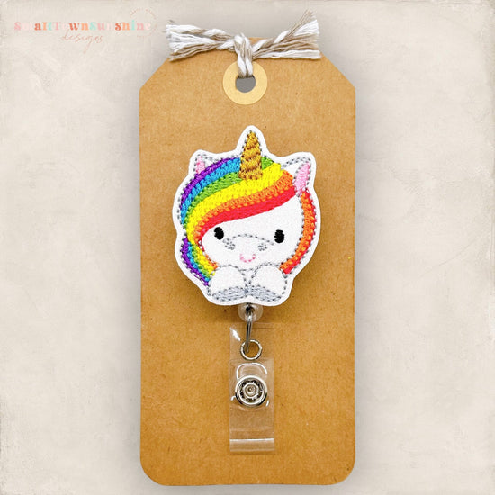 Rainbow Unicorn Badge Topper