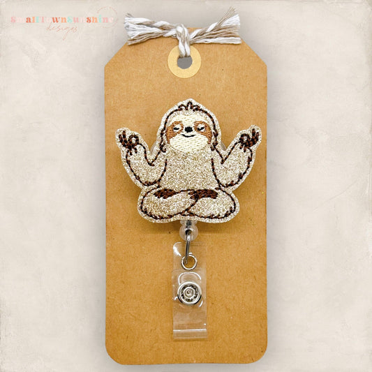 Meditating Sloth Badge Topper