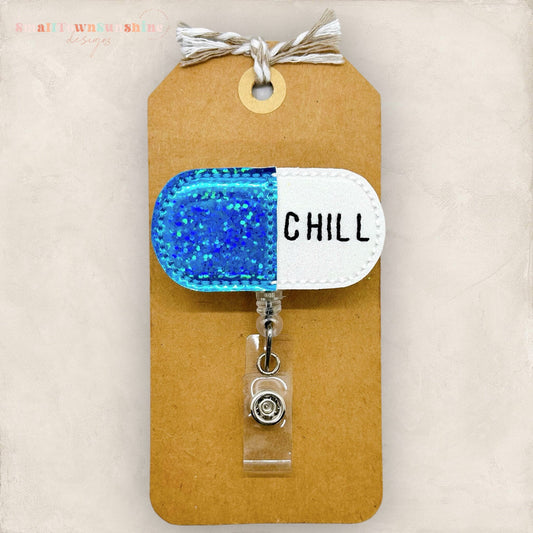 Blue Chill Pill Badge Topper