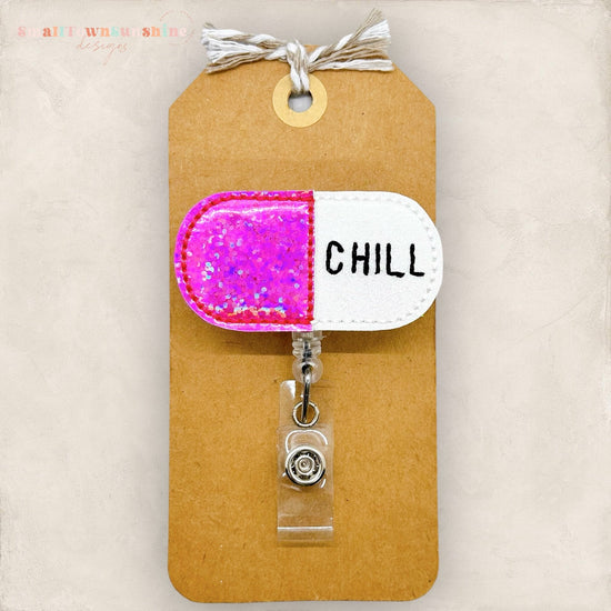 Pink Chill Pill Badge Topper