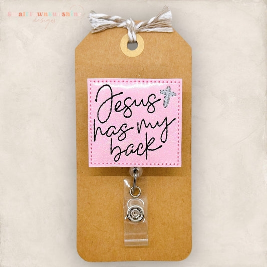 Jesus Has My Back Badge Topper