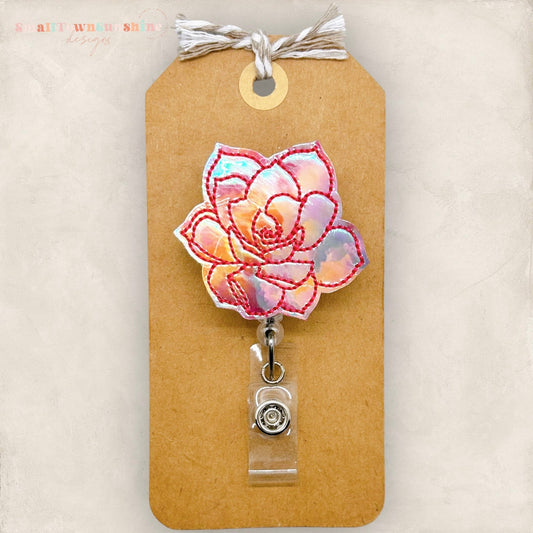 Rainbow Succulent Badge Topper