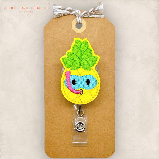 scuba pineapple summer badge reel