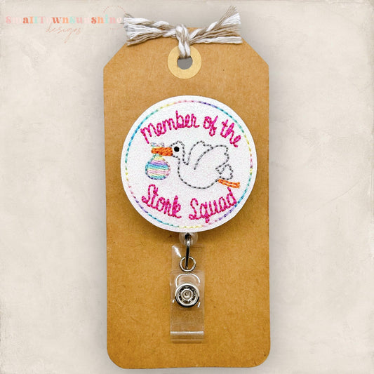 member of the stork squad badge reel