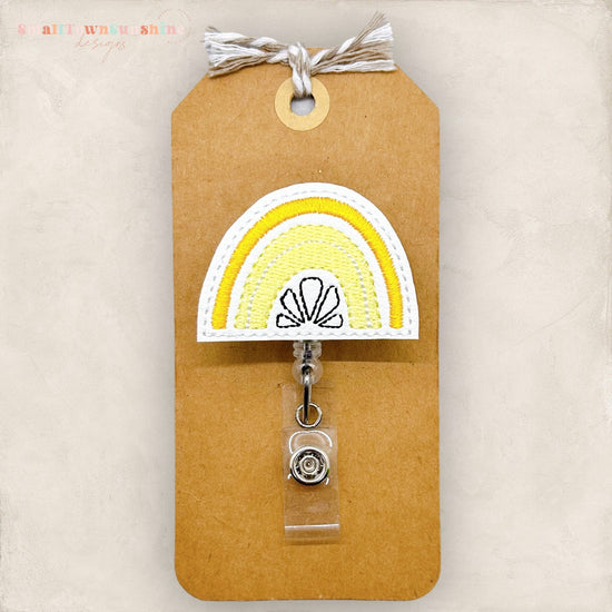 lemon slice rainbow badge reel