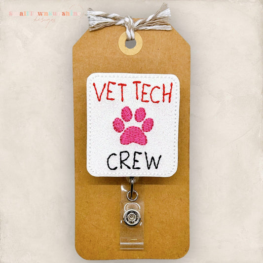 vet tech crew badge reel