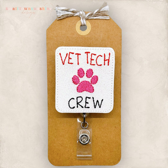 vet tech crew badge reel