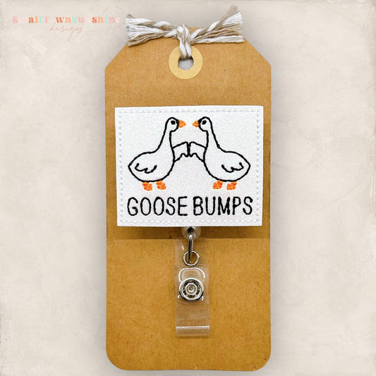 goose bumps badge reel