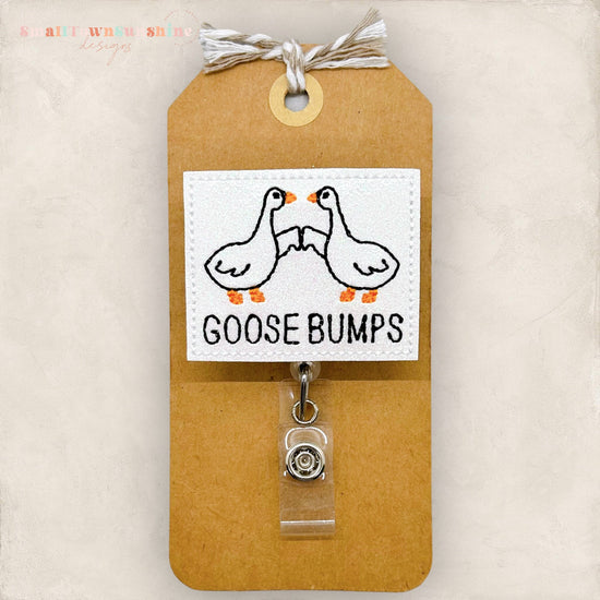 goose bumps badge reel
