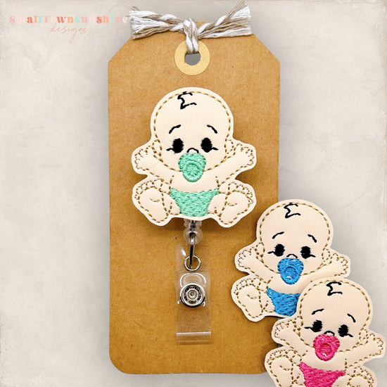 light skin baby badge reel