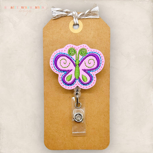 butterfly badge reel