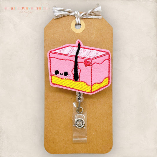 skin layers with hair follicle badge reel