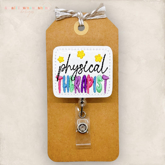 physical therapist badge reel