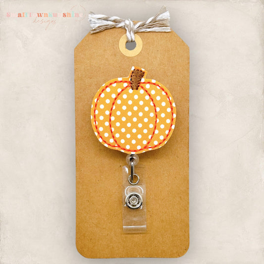 Polka Dot Pumpkin Badge Topper