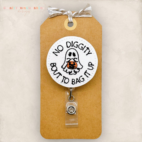 funny halloween trick or treat badge reel