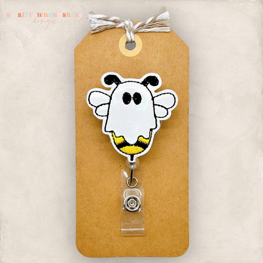 bee dressed as a halloween ghost badge reel