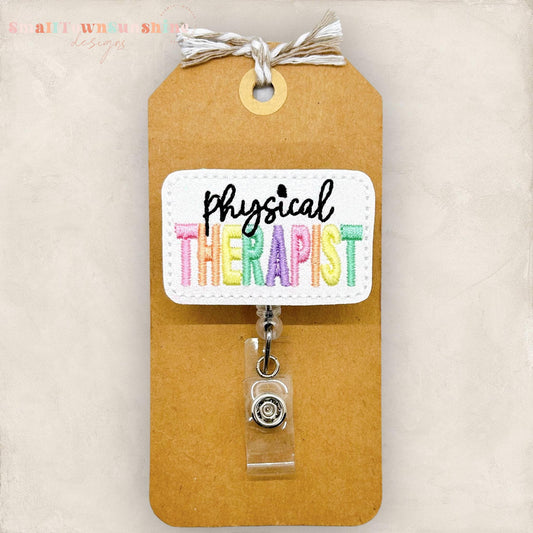 physical therapist badge reel