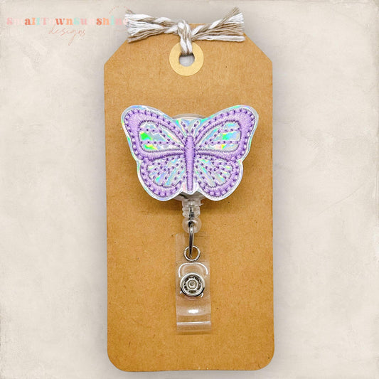 Purple Butterfly Badge Topper