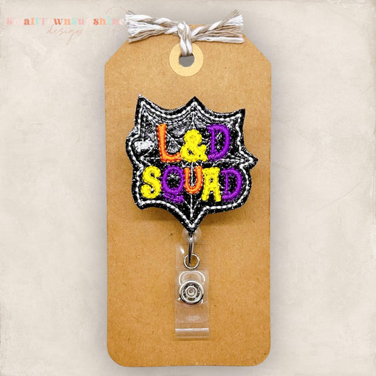labor and delivery halloween squad badge reel