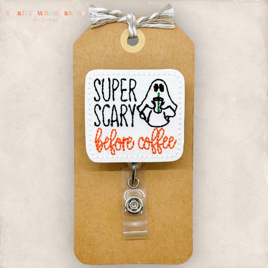 Super Scary Before Coffee Badge Topper