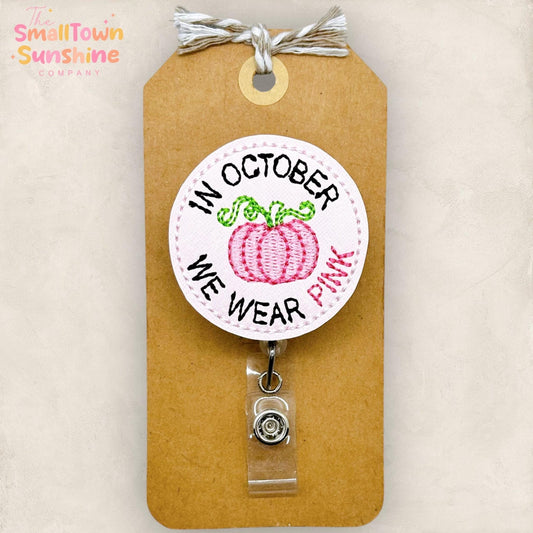 In October We Wear Pink Badge Topper