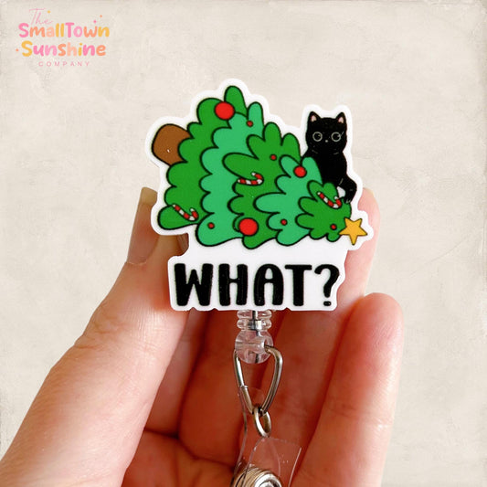 Naughty Christmas Cat Badge Topper