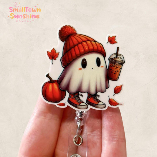 Cozy Fall Ghost Badge Topper