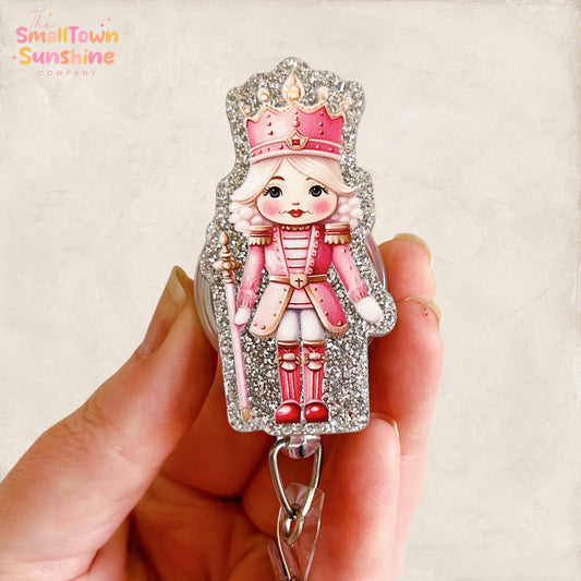 Pink Nutcracker Queen Badge Topper