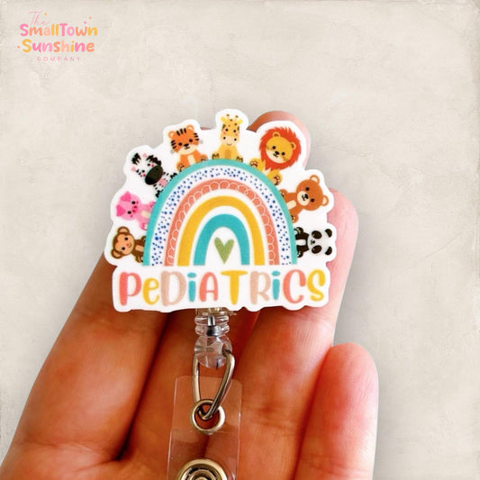 Pediatric Animal Rainbow Badge Topper
