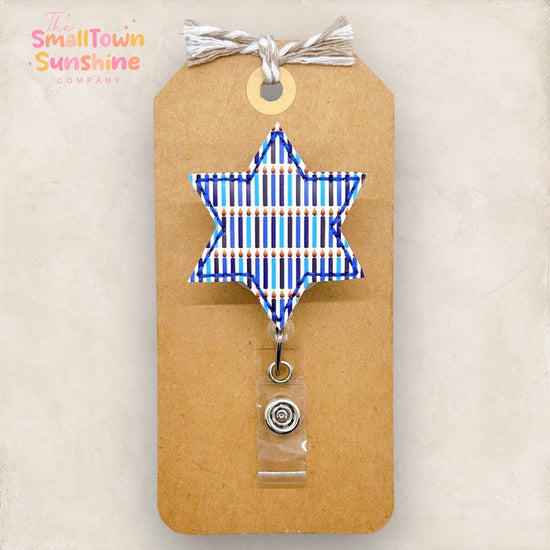 Menorah Candles Star Badge Topper