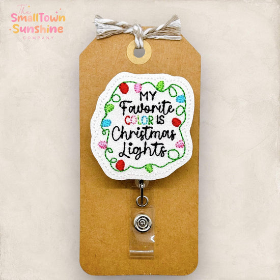 My Favorite Color is Christmas Lights Badge Topper