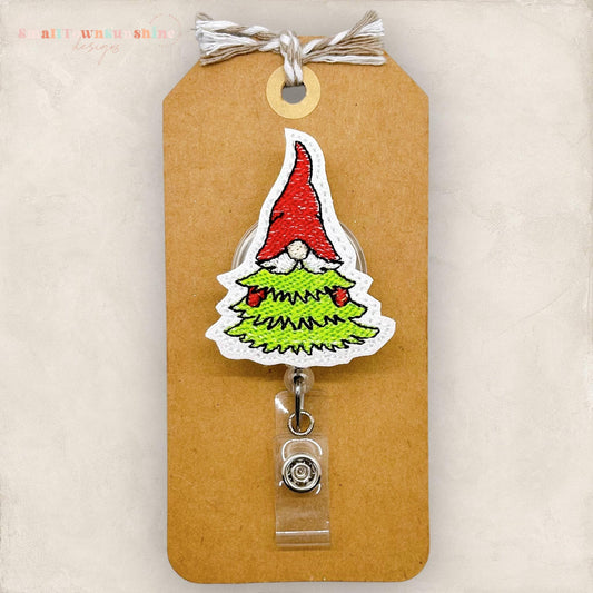 Christmas Tree Gnome Badge Topper