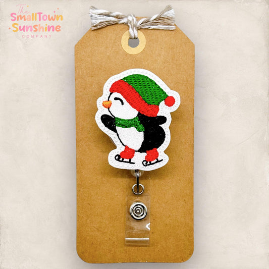 Skating Penguin Badge Topper