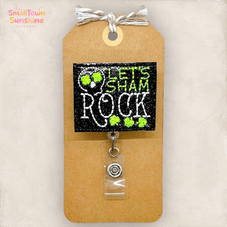 funny shamrock badge reel topper