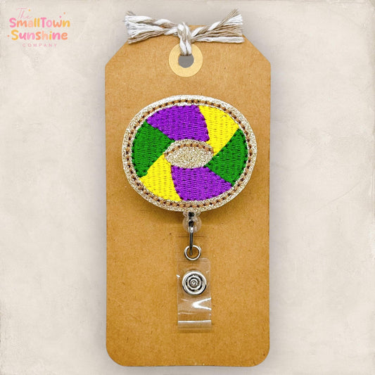 embroidered badge reel topper