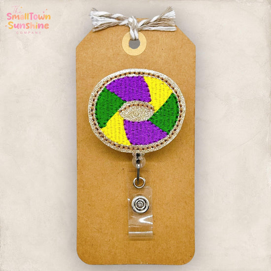 embroidered badge reel topper