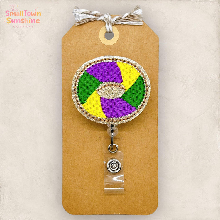 embroidered badge reel topper
